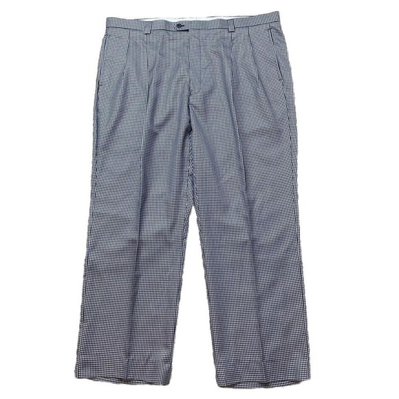 ej Samuel Other - EJ Samuels Dress Pants Men's W45-50R Black White Houndstooth Pleated‎ 48139 NWT